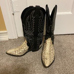 Python and Leather Code West Cowboy Boots